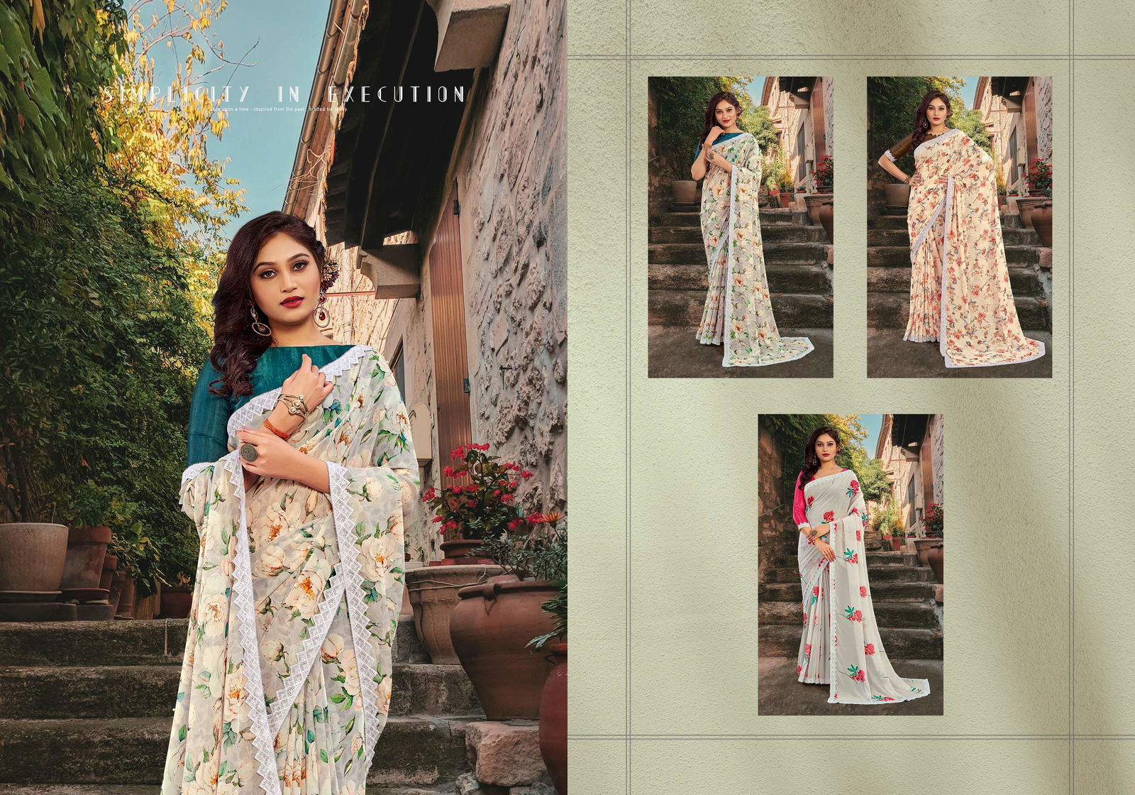 Ynf Bollywood Beauty Printed Georgette Ethnic Wear Fancy Saree Collection